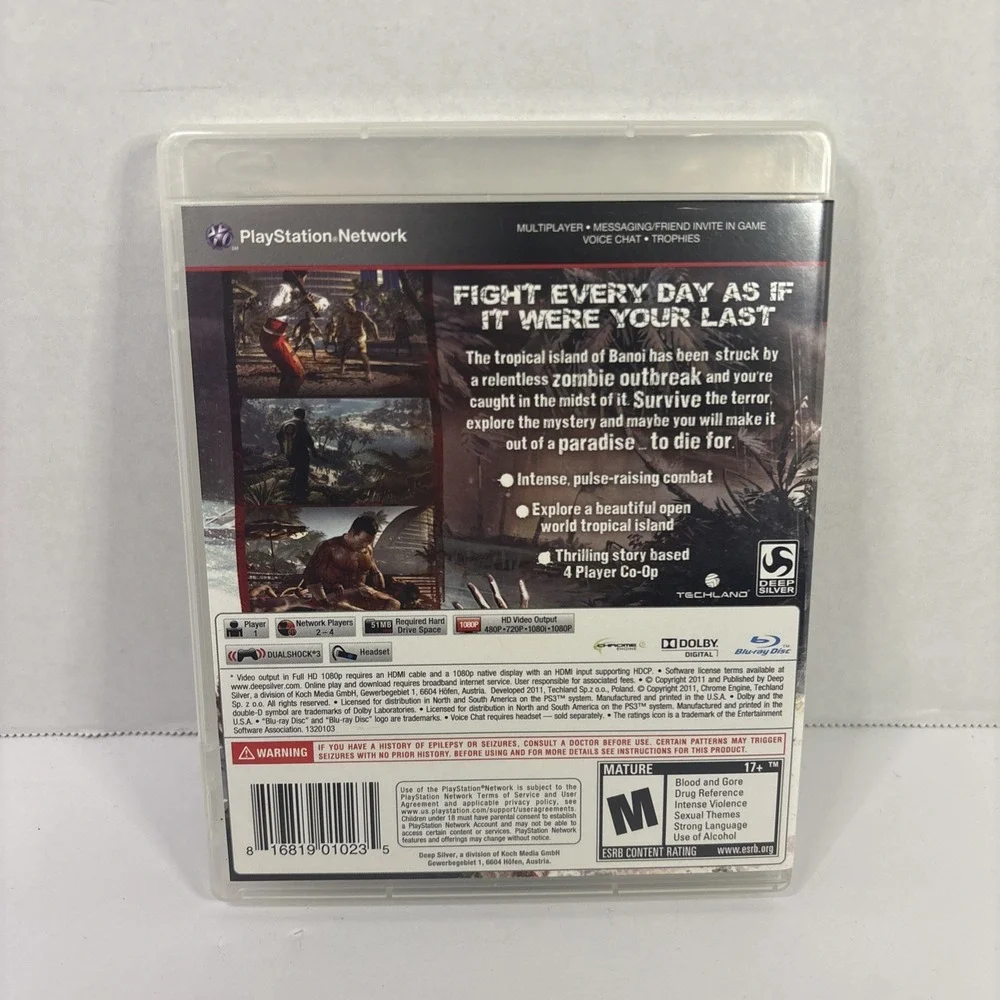 Dead Island Game of the Year Edition Sony PlayStation 3 PS3 Zombie Survival Game